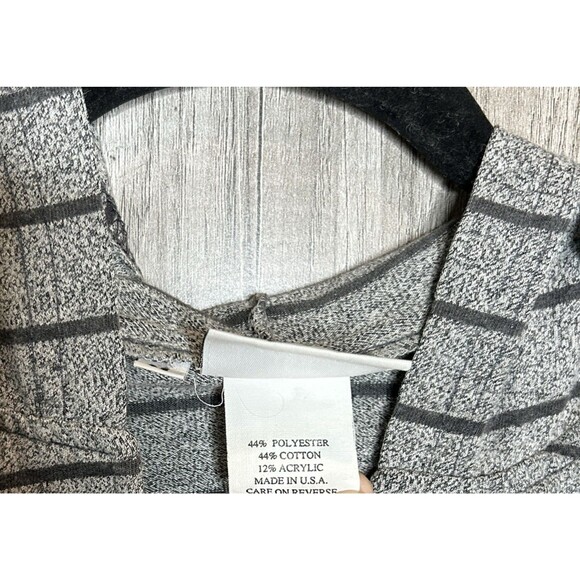 Hot Cotton Marc Ware Hooded Top Womens Medium Striped Lace Up Gray Color - Picture 3 of 4
